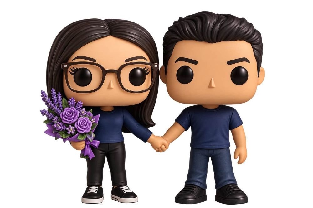 Casal em estilo boneco colecionável personalizado